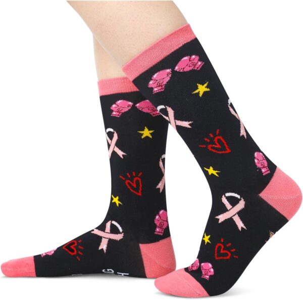 HAPPYPOP Christmas Gifts For Women - Breast Cancer Socks, Breast Cancer Awareness Gifts, Inspirational Gifts - Image 2