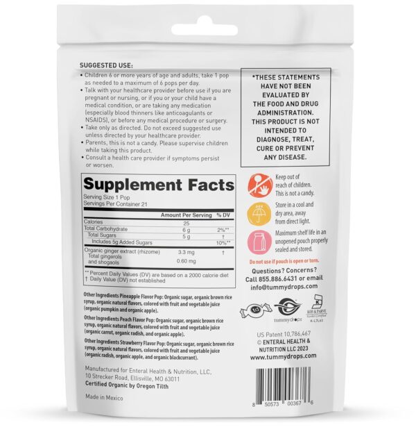 USDA Organic Tummypops Ginger Variety Pack (Pineapple, Peach, & Strawberry) - Image 3