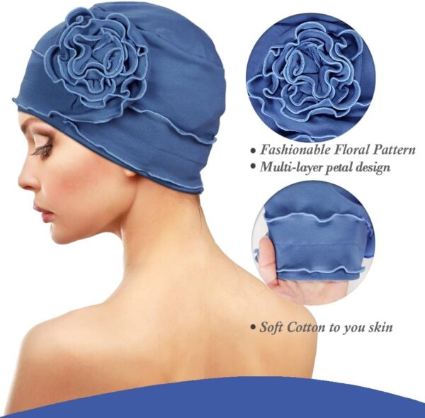 AIPESL 6 Pieces Cotton Chemo Turban Headwear, Soft Cancer Headwear Elastic Chemo Hats for Women with Hair Loss - Image 3