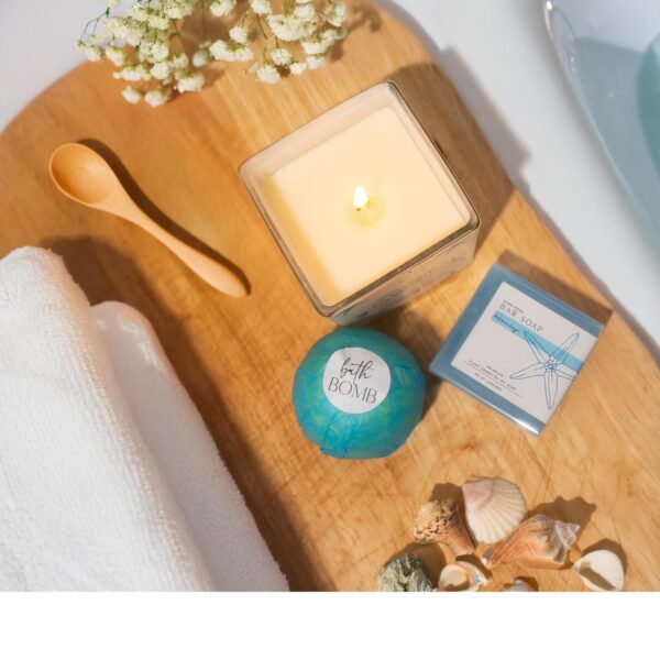 Self Care Gifts for Women. 15pc Gift Box Filled with Ocean Themed Beach Lover Gifts for Her. Thinking of You, Surgery Wellness Kit, Get Well Soon Basket, Birthday Package for Woman - Image 4