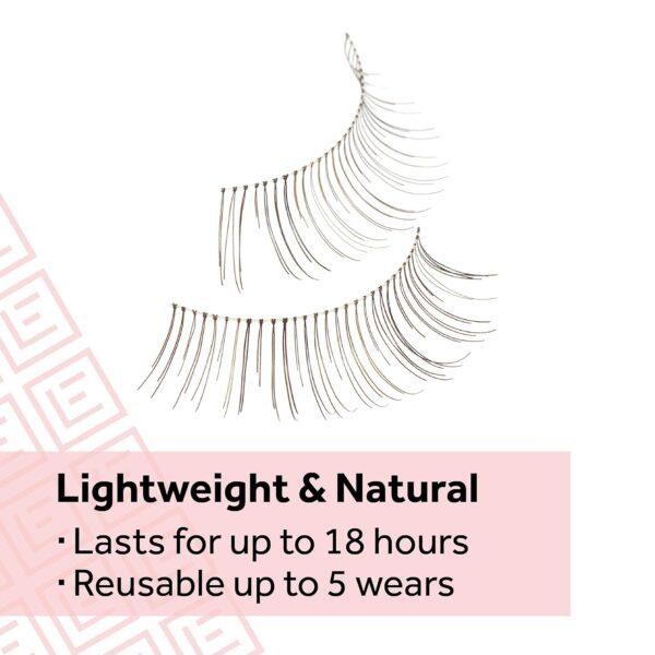 Eylure Naturals No. 020 Reusable Eyelashes, Adhesive Included, Black, 4 Pairs - Image 3