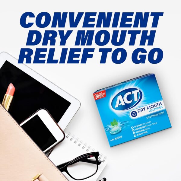ACT Dry Mouth Lozenges with Xylitol, Soothing Mint, 36 Lozenges - Image 8