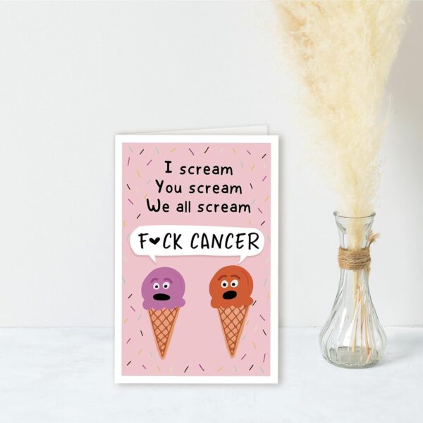 Funny Encourage Cancer Card for Friend,Cute Breast Cancer Card,Fuck Cancer Card for Him Her,Humor Cancer Card for Women Men,Get Well Gifts,Sympathy Card - Image 4