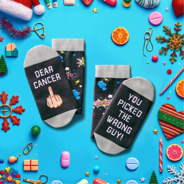 HAPPYPOP Cancer Gifts For Men Breast Cancer Gifts, Breast Cancer Awareness Socks Cancer Socks For Men - Image 4