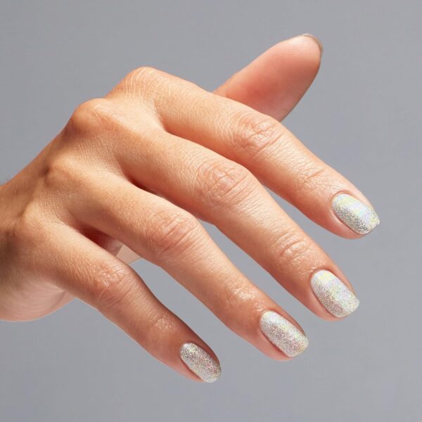 OPI Nail Lacquer Nail Polish | Opaque Light White & Gray Shimmer Chip Resistant Nail Polish | Vegan, Fast Drying, Streak Free - Image 4