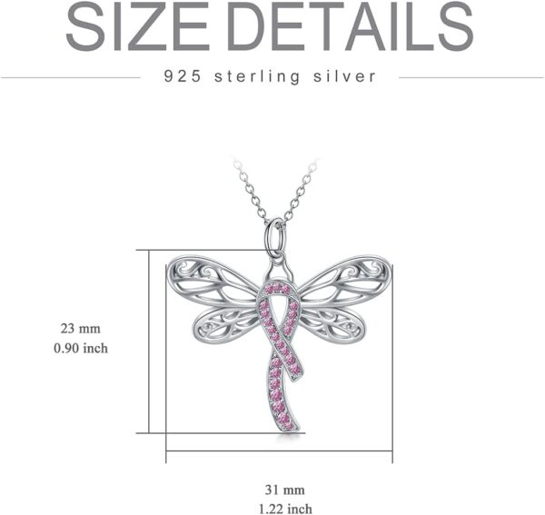 AOBOCO Sterling Silver Cancer Awareness Necklace Cancer Survivor Gifts for Women - Image 4
