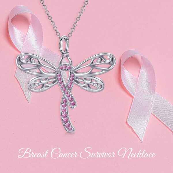 AOBOCO Sterling Silver Cancer Awareness Necklace Cancer Survivor Gifts for Women - Image 6