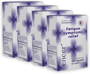 Encer Homeopathic Medicine for Oncology Treatments-Natural Energy Boosters for Radiotherapy Patients - Fatigue, Focus & Vitality Supplement-Chemotherapy Must Haves for Women & Men - 4 Pack, 240 Count