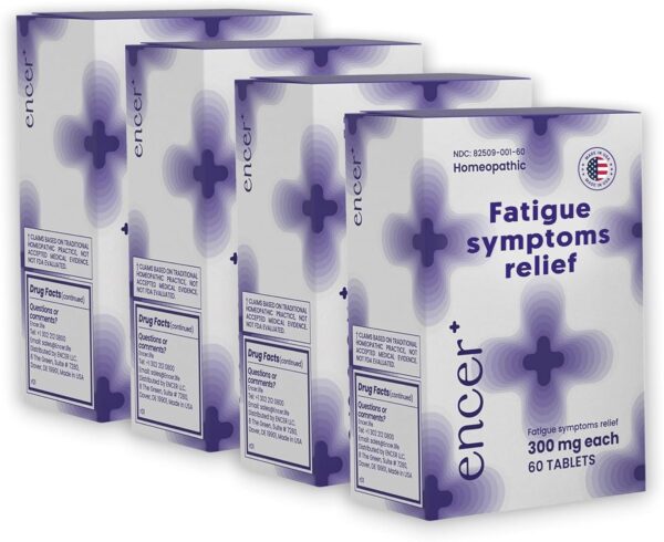 Encer Homeopathic Medicine for Oncology Treatments-Natural Energy Boosters for Radiotherapy Patients - Fatigue, Focus & Vitality Supplement-Chemotherapy Must Haves for Women & Men - 4 Pack, 240 Count