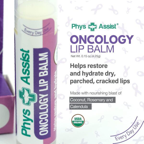 PhysAssist Oncology Cream 4 oz plus Lip Balm. Hydrates and Pampers Stressed skin. Made with a blend of natural Botanicals. Clinically Tested, Non Irritant. - Image 3