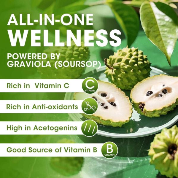Soursop Graviola Liquid Drop for Cell Support & Regeneration, Immune System and Gut Health Support, Soursop Bitters Liquid, Herbal Goodness, Sugar/Gluten Free, Natural Flavor, 2 Fl Oz - Image 3