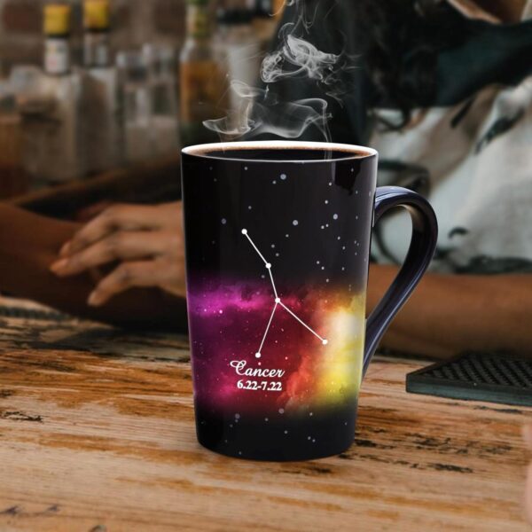 Cancer Heat Changing Constellation Mug 12oz, Horoscope Cancer Coffee Mug, Moon Stary Ceramic Color Changing Cup, Astrology Sign, Holiday Birthday Gift, June July Magic Presents. - Image 5
