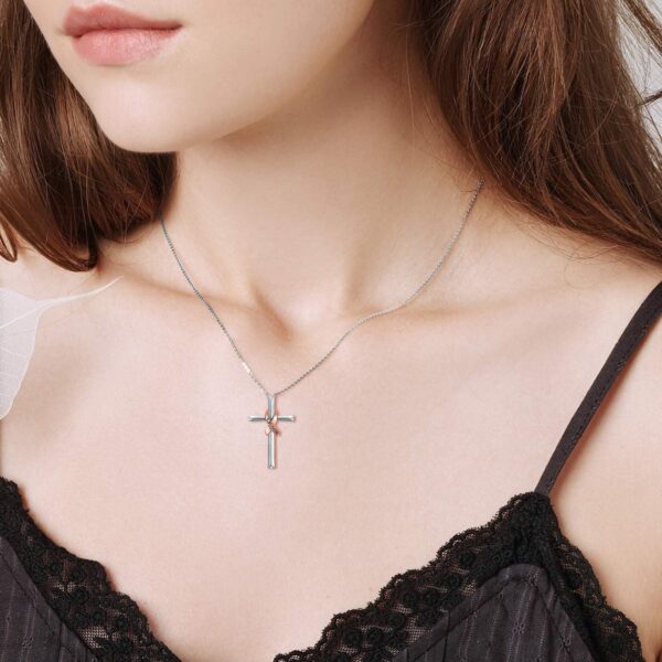 PEIMKO Breast Cancer Awareness Survivor Jewelry Gifts for Women, 925 Sterling Silver Breast Cancer Survivor Heart Pendant Necklace for Women Post Surgery Survivor Chemo - Image 4