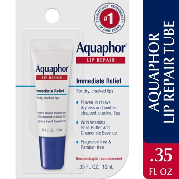 Aquaphor Lip Repair Ointment - Long-lasting Moisture to Soothe Dry Chapped Lips - .35 fl. oz. Tube - Image 5