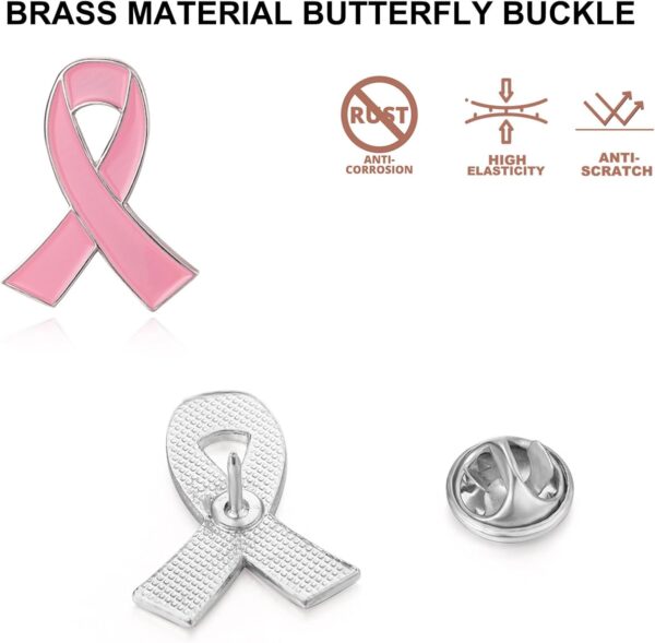 2/20/50Pcs-Official Ribbon pins Breast Cancer Awareness Lapel Pin Pink Pins - Image 3