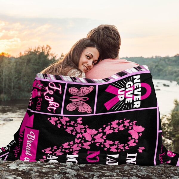 Breast Cancer Blanket for Women, Breast Cancer Survivor Gifts for Women, Inspirational Gifts for Woman Blanket, Get Well Soon Gift for Woman 50 x 60 in - Image 7