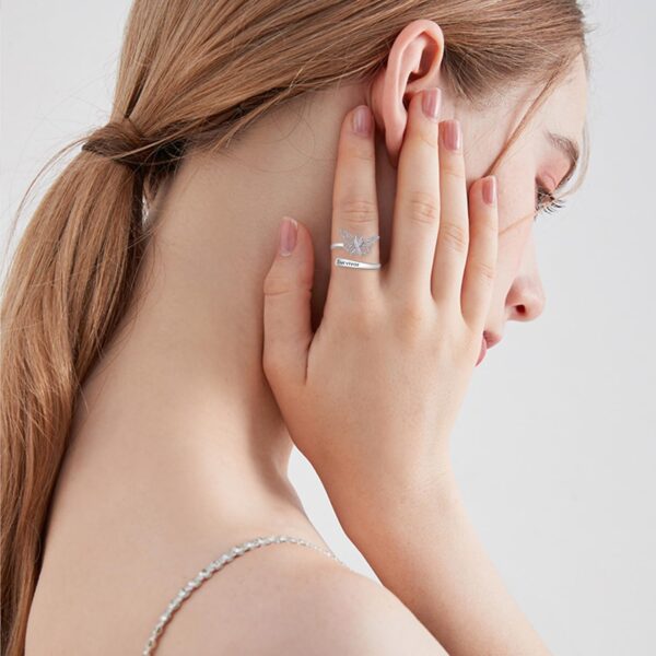Breast Cancer Awareness Ring 925 Sterling Silver Cancers Survivor Ring Adjustable Breast Cancer Survivor Gifts for Woman - Image 5