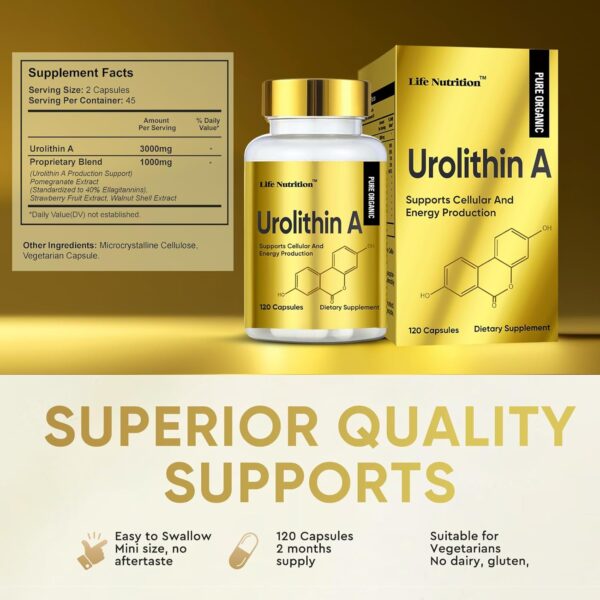 120 Count Capsules 3000MG Urolithin A+, Advanced Cellular Health & Vitality, Made in USA - Image 8