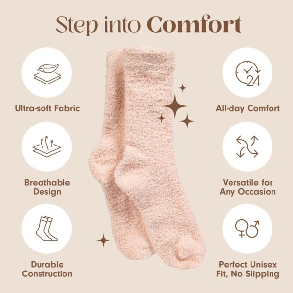 Unboxme Gifts Warm & Cozy Ultra-Luxe Cloud Sock for Women & Men - Super Soft Luxurious Fabric Sleep Socks - Image 3