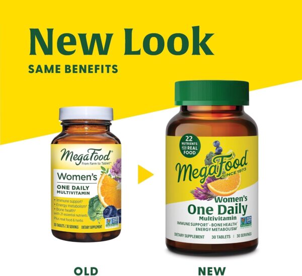 MegaFood Womens Multivitamin One Daily - Multivitamin for Women - Vitamin C, Vitamin D, Iron & B Vitamins - Bone, Energy Metabolism & Immune Support - Vegetarian, GlutenFree - 30 Tablets, 30 Servings - Image 3