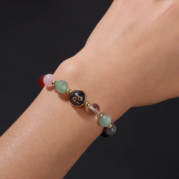 GolbalJew Zodiac Bracelets for Women 12 Constellations Healing Crystal Stone Beads Bracelet Birthday Zodiac Gifts Horoscope Spiritual Bracelet - Image 4