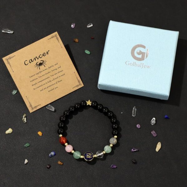 GolbalJew Zodiac Bracelets for Women 12 Constellations Healing Crystal Stone Beads Bracelet Birthday Zodiac Gifts Horoscope Spiritual Bracelet - Image 5