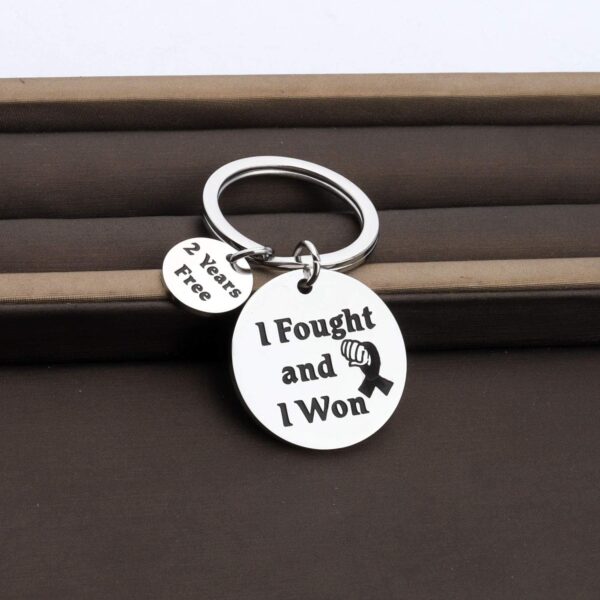 TGBJE Cancer Survivor Gift I Fought and I Won Survive Ribbon Gift Cancer Awareness Gift Fight Gift 1.2.3 Years - Image 3