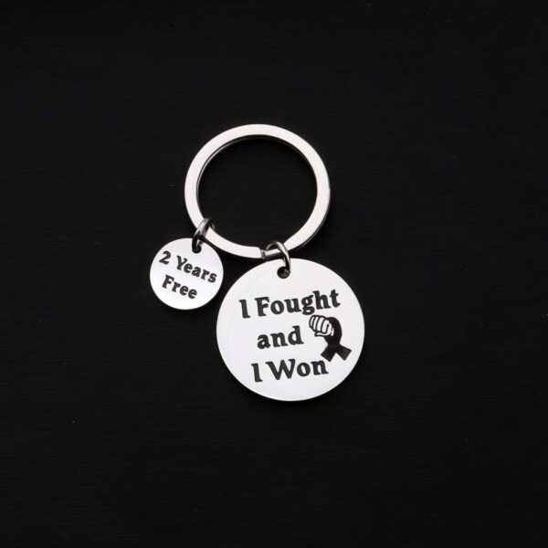 TGBJE Cancer Survivor Gift I Fought and I Won Survive Ribbon Gift Cancer Awareness Gift Fight Gift 1.2.3 Years - Image 4