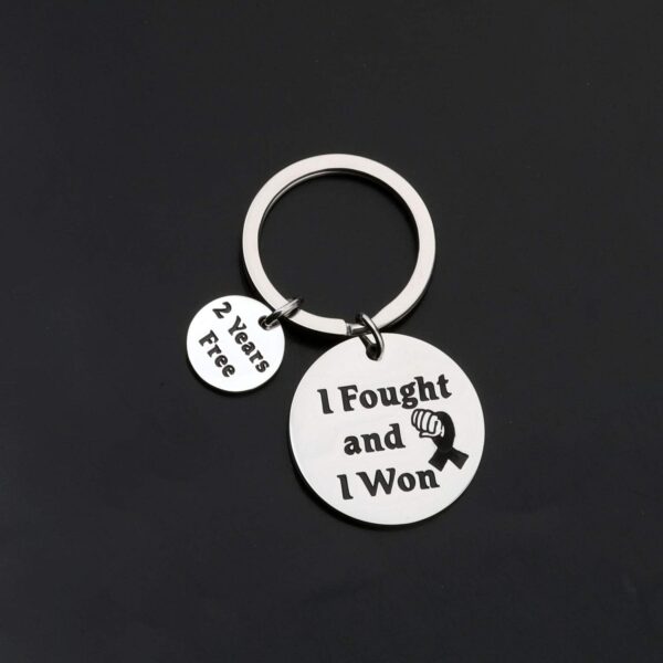 TGBJE Cancer Survivor Gift I Fought and I Won Survive Ribbon Gift Cancer Awareness Gift Fight Gift 1.2.3 Years - Image 5