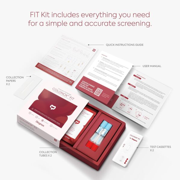 COLONOX at-Home Colon Screening Test Kit – Easy to Use Fecal Occult Blood (FIT or FOB) Colon Test for Early Detection (2 Tests) - Image 3