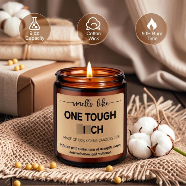 LEADO Scented Candles - Breast Cancer Survivor Gifts for Woman - Chemo Comfort Items, Cancer Care Gifts for Women - Funny Mastectomy, Cheer Up, Surgery Recovery Present for Chemo Patients, Mom - Image 3