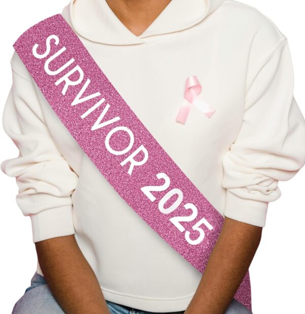 Breast Cancer Survivor Sash 2024 - Inspirational Celebration Awareness Sash for Party, Events, Cancer Free Walks, Runs, and Fundraisers - Image 6