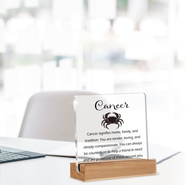 Cancer Zodiac Gifts for Women, July Birthday Gifts for Women Friend, Unique Home Decor Office Desk Sign Keepsake - Image 7