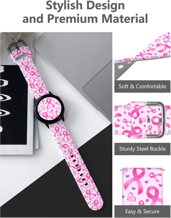 Christmas Watch Bands Compatible with 40mm 44mm Samsung Galaxy Watch 7/6/ 5/4/ 5 Pro (45mm)/ 4 Classic (46mm)/ 3 (41mm)/ Active 2, 20mm Pattern Replacement Silicone Strap for Women - Image 4