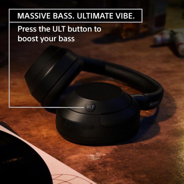 Sony ULT WEAR Over-Ear Noise Cancelling Bluetooth Headphones with Alexa Built-in, Comfortable Design, 30-Hour Battery, Massive Bass, Off White - Image 3