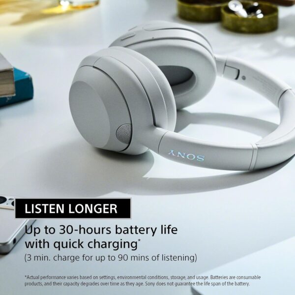 Sony ULT WEAR Over-Ear Noise Cancelling Bluetooth Headphones with Alexa Built-in, Comfortable Design, 30-Hour Battery, Massive Bass, Off White - Image 9