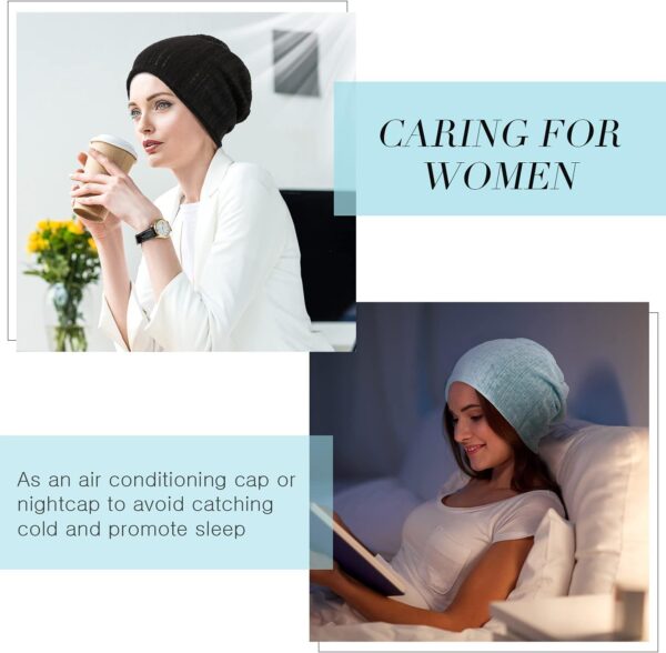 SATINIOR 5 Pieces Women's Slouchy Beanie Chemo Hat Stretch Cancer Head Wraps Sleep Head Scarf for Cancer Patient - Image 5