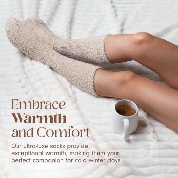 Unboxme Gifts Warm & Cozy Ultra-Luxe Cloud Sock for Women & Men - Super Soft Luxurious Fabric Sleep Socks - Image 2