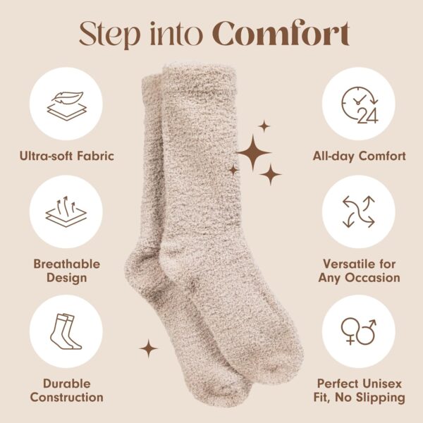 Unboxme Gifts Warm & Cozy Ultra-Luxe Cloud Sock for Women & Men - Super Soft Luxurious Fabric Sleep Socks - Image 3