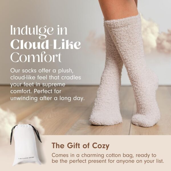 Unboxme Gifts Warm & Cozy Ultra-Luxe Cloud Sock for Women & Men - Super Soft Luxurious Fabric Sleep Socks - Image 4