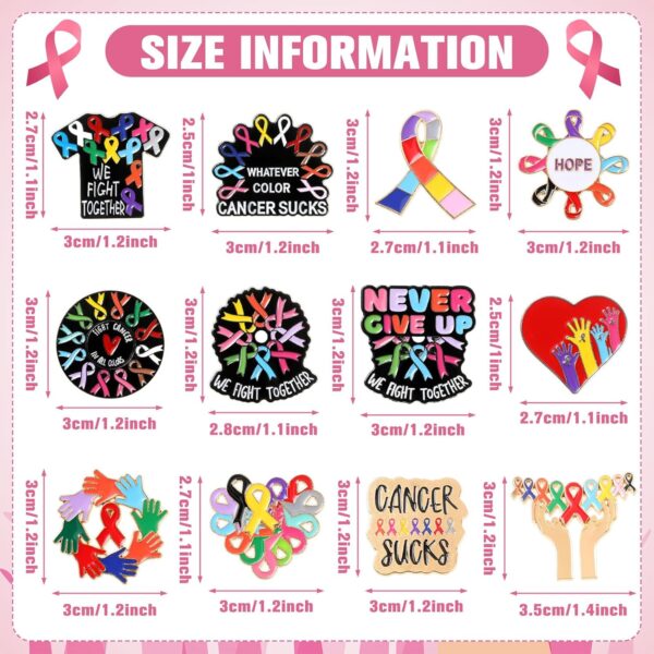 Cancer Awareness Pins Cute Awareness Enamel Lapel Pin Ribbon Hope Buttons for All Cancers Women Gift Clothes - Image 3