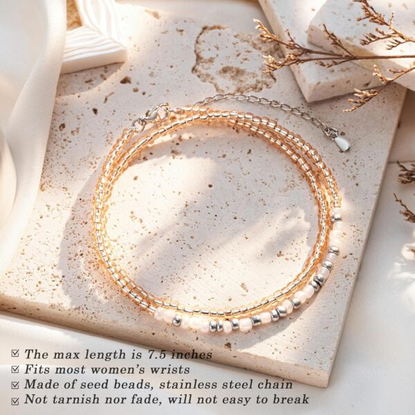 Morse Code Bracelets for Women, Inspirational Funny Bead Wrap Bracelets Gifts for Best Friends Sister Her Women Female - Image 4