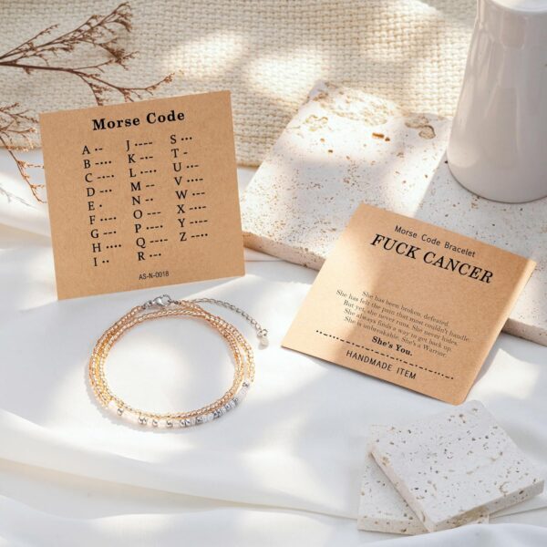Morse Code Bracelets for Women, Inspirational Funny Bead Wrap Bracelets Gifts for Best Friends Sister Her Women Female - Image 5