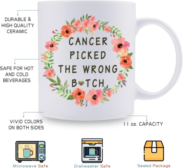 Cancer Survivor Gifts: 'Picked The Wrong Btch' 11oz Coffee Mug - Ovarian & Breast Cancer Chemo & Hysterectomy Gift - Image 5