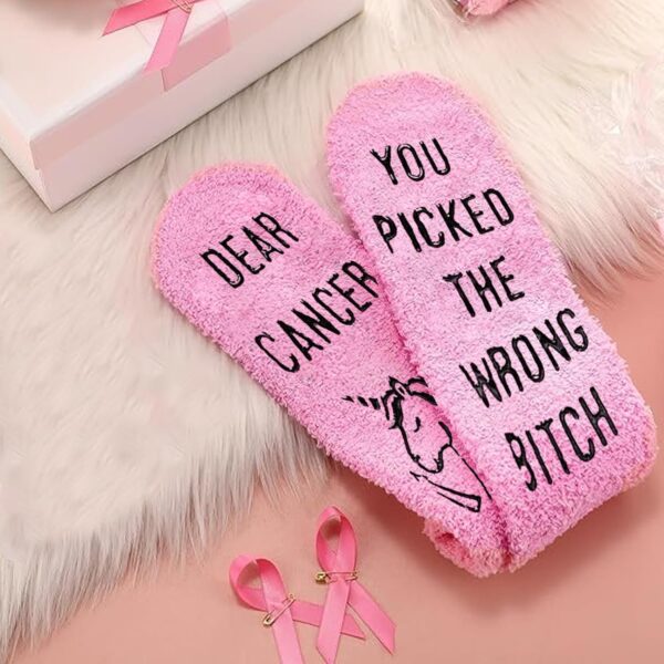 Funny Cancer Socks, Fighting Breast Cancer Care Gifts For Women, Chemo Patients Female, Survivor Gifts - Image 3