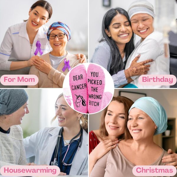 Funny Cancer Socks, Fighting Breast Cancer Care Gifts For Women, Chemo Patients Female, Survivor Gifts - Image 7