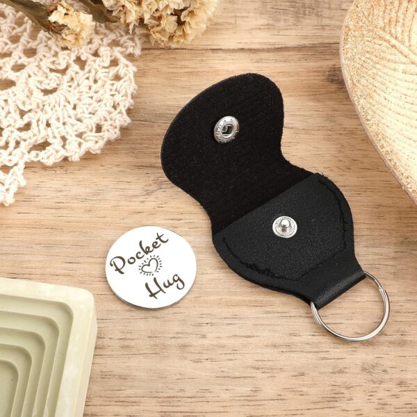 Pocket Hug Token Pocket Hug Keychain Holder Stainless Steel Double Sided Coin Inspirational Gifts for Cancer Patients Friends Must Have Hug Gifts for Men Women - Image 7