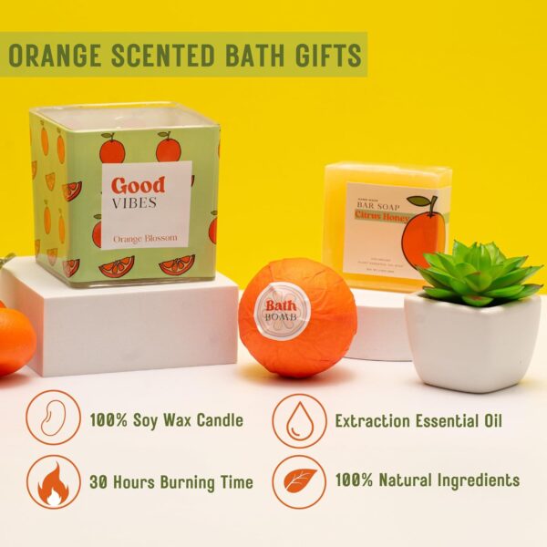 Self Care Package for Women – Thinking of You Self Care Kit, Orange Birthday Box for Her, Get Well Soon Basket, Spa Treat for Women, After Surgery Care Package, Thoughtful Gift Idea - Image 3
