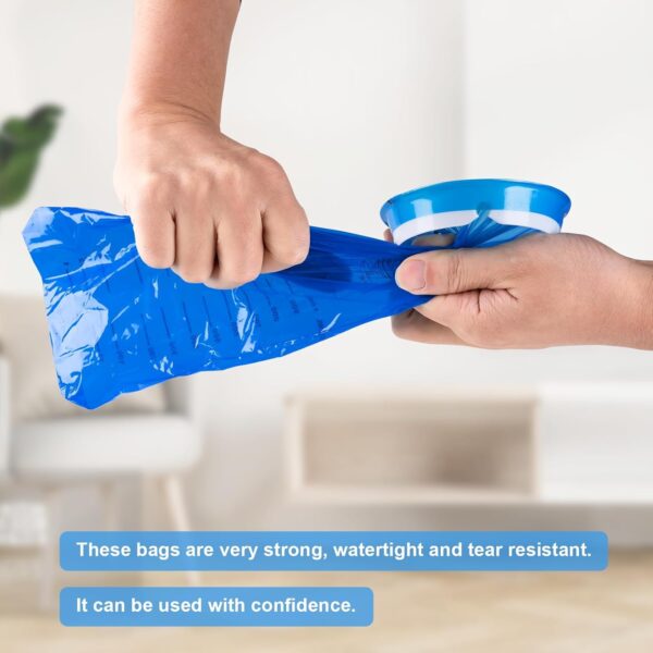 40 Pack Vomit Bags Disposable, Leak Resistant Barf Bags, Portable Blue Vomit Bag, 1000 Ml Emesis Puke Throw Up Nausea Motion Sickness Bag for Car, Travel Aircraft, Taxi - Image 4