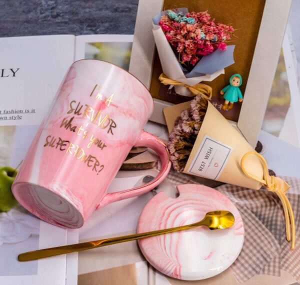 Cancer Survivor Gifts for Women - Survivor Gift for Breast Cancer Awareness Chemo Patient Friends Coworker- Cute Christmas Gifts I'm A Survivor, What's Your Superpower Coffee Mug + Gift Box - Image 3